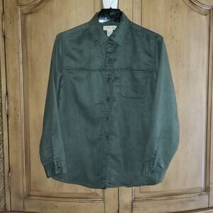 Cherokee Long Sleeve Soft Front Pocket Button Down Shirt